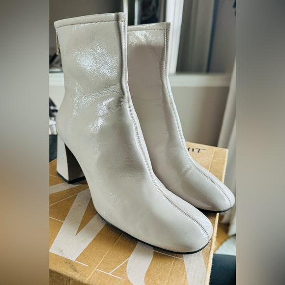 Zara Ankle Boot iridescent Chunky Heel Zip Airfit Comfort European SZ 41 - Picture 3 of 6